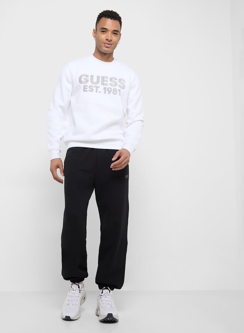 GUESS Crew Neck Logo Detailed Sweatshirt  - Image 4