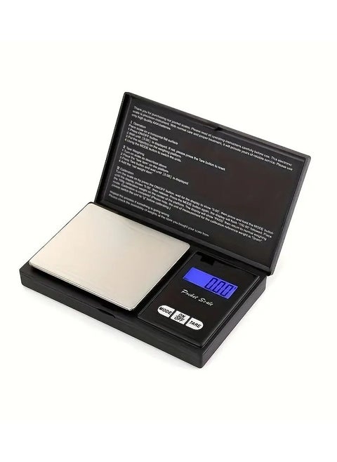 Digital Weighing Scale in Grams From 1 Gram to 500 Grams for Jewelry and Kitchen, With Seven Modes of Weight, Works With 2 Batteries, Not Included - Black