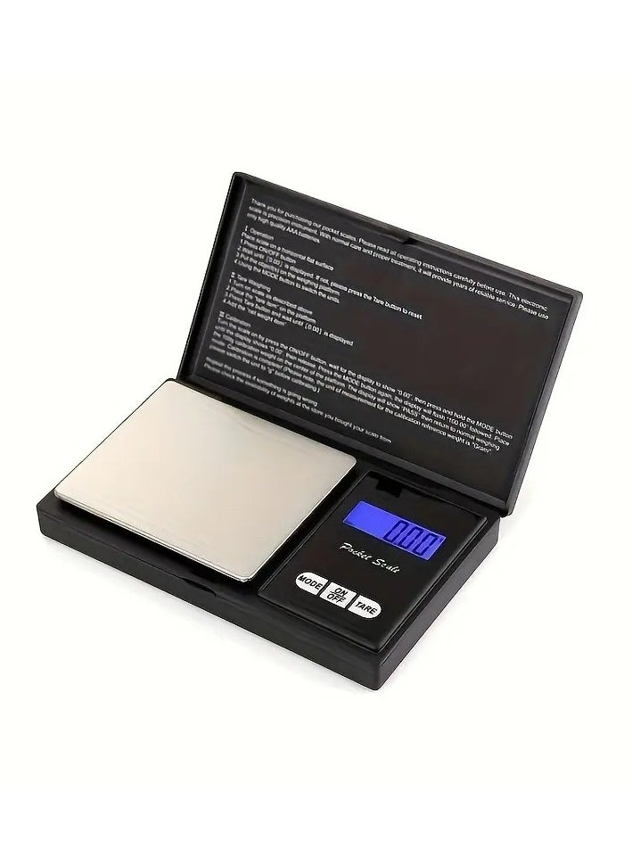 Digital Weighing Scale in Grams From 1 Gram to 500 Grams for Jewelry and Kitchen, With Seven Modes of Weight, Works With 2 Batteries, Not Included - Black