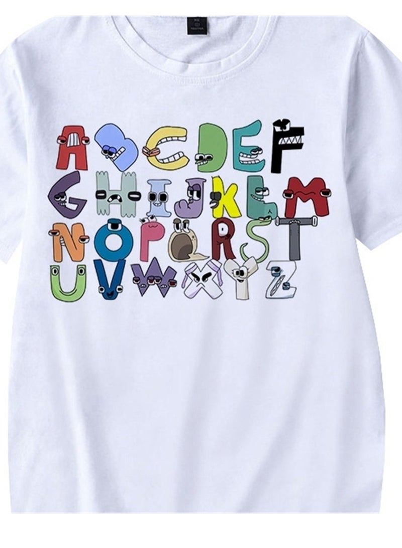 Cartoon Letter Legend 3D digital printing personalized breathable children's T-shirt - Image 2