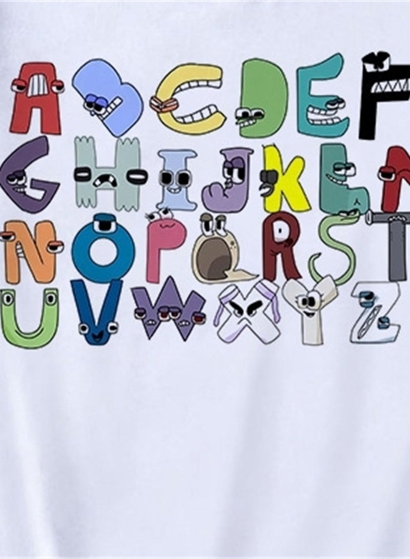 Cartoon Letter Legend 3D digital printing personalized breathable children's T-shirt - Image 3