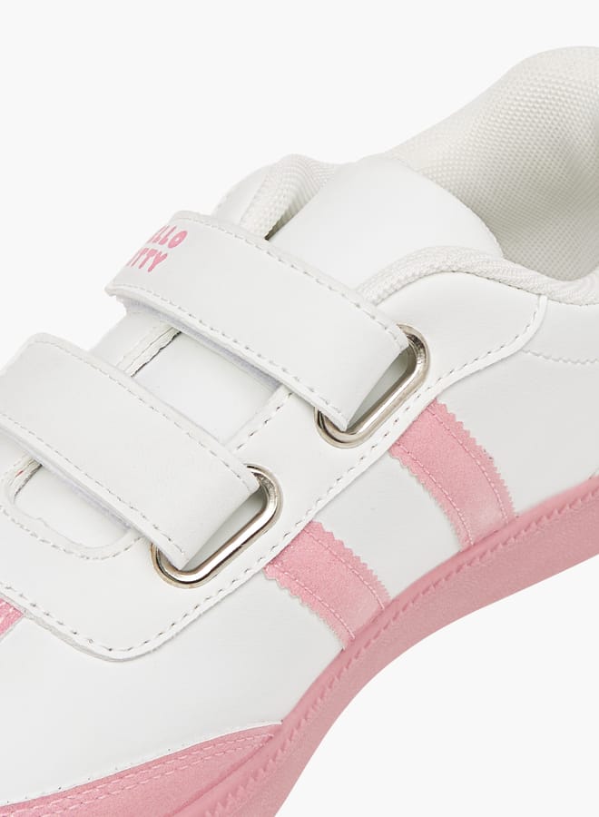 Hello Kitty Girls Printed Sneakers with Hook and Loop Closure - Image 4