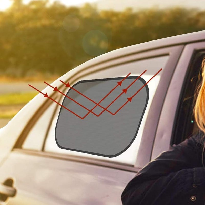 2 Pack Car Window Shades for Kids and Pets - UV Rays/Sunlight Protection - Image 2