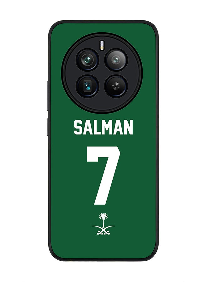 Stylizedd Rugged Black edge case for Realme 12 Pro / Realme 12 Pro Plus 5G, Slim fit Flexible Cover-Football Team-Saudi Arabia, Player Name-Salman - Image 1