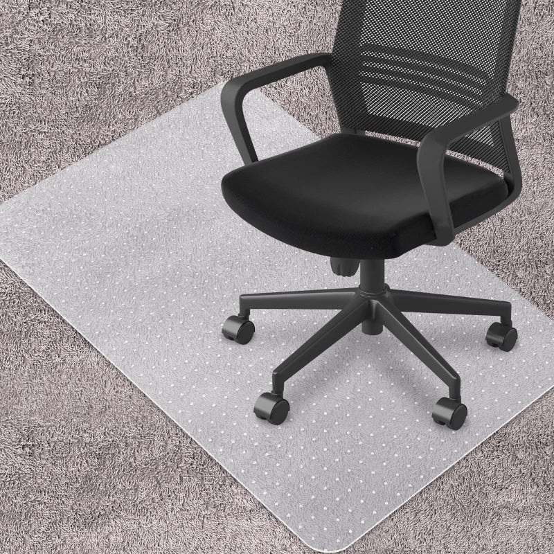 Office Chair Mat for Carpeted Floors Desk Mats 48X30 for Rolling Desk on Low Pile Carpets Small Computer Gaming Plastic Floor Mats for Office Chair on Carpet Easy Glide Without Curling