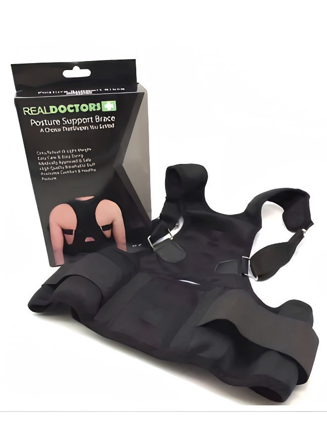 REALDOCTORS Real Doctors Magnetic Posture Support Brace for Back and Shoulders, Spine Corrector for Pain Relief and Posture Improvement, Breathable and Adjustable Support Belt . - Image 5