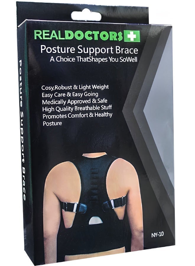REALDOCTORS Real Doctors Magnetic Posture Support Brace for Back and Shoulders, Spine Corrector for Pain Relief and Posture Improvement, Breathable and Adjustable Support Belt . - Image 4