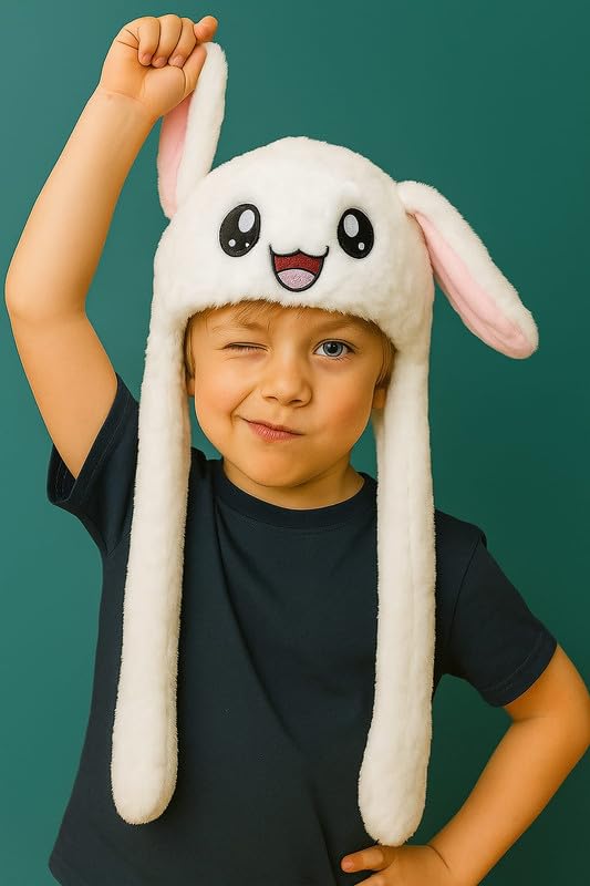 Krystle Playful Bunny Hat for Kids – Soft, Plush, and Perfect for Fun (White,1-7 Years) - Image 3