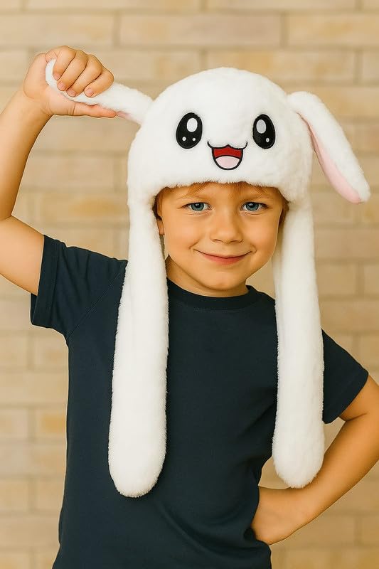 Krystle Playful Bunny Hat for Kids – Soft, Plush, and Perfect for Fun (White,1-7 Years) - Image 2