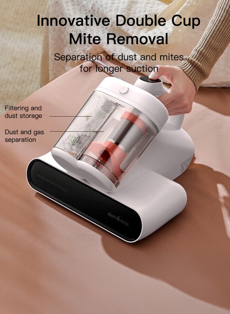 ديرما مكنسة كهربائية لاسلكية CM980W لإزالة عث الغبار: مكنسة كهربائية لاسلكية مزودة بفلتر HEPA وضوء الأشعة فوق البنفسجية وفرشاة دوارة بمحرك وبطارية طويلة الأمد لإزالة عث الغبار والحساسية والسجاد والمناطق التي يصعب الوصول إليها - باللون الأبيض - Image 3