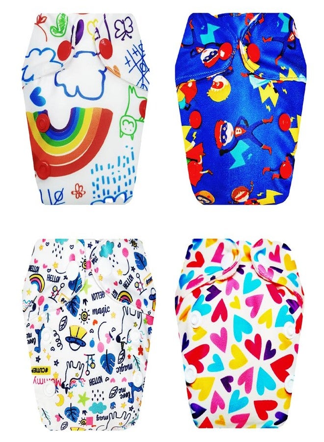 Dumbledo Premium Newborn Cloth Diaper with Integrated Insert (Pack of 4) | Soft & Gentle | 6-Layer Absorbent Pad | Easy to Clean | Trusted by Moms | 0 - 4 Months | Unisex Baby - Image 1