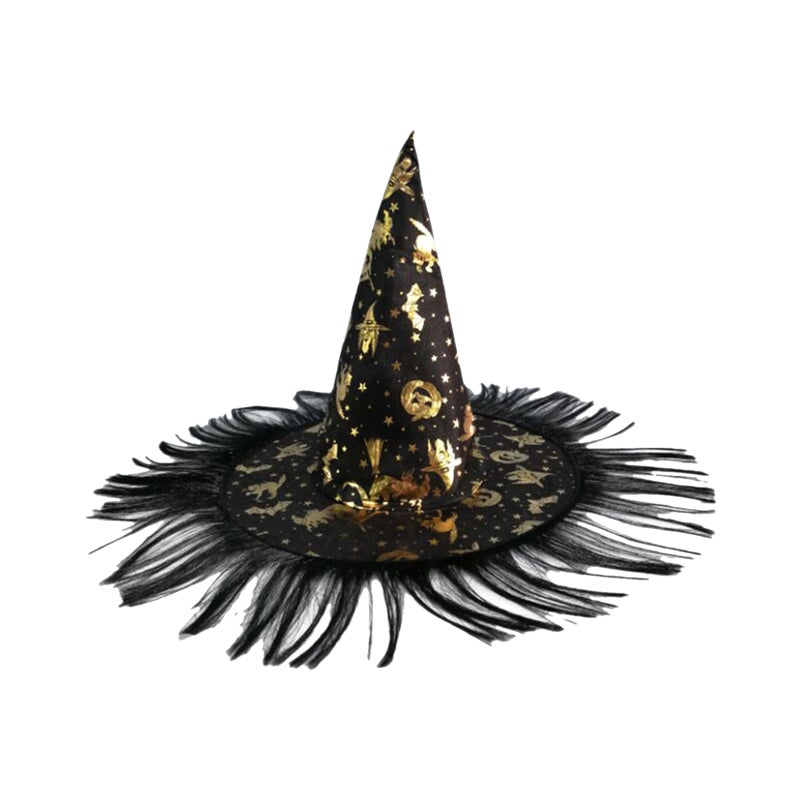 Scary Black Witch Hat Type 8 Durable High-Quality Witch Hat - Comfortable Soft Halloween Costume Hat for Parties Carnivals Cosplay Yard Decorations - Image 1