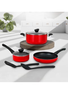 KAWASHI Kawashi 7-Piece Cookware Gift Set | Ramadan Limited-Time Deals Non-Stick Aluminum Cookware Set with Casserole, Fry Pan, Sauce Pan,| Durable Scratch-Resistant Cooking Set  - Image 4