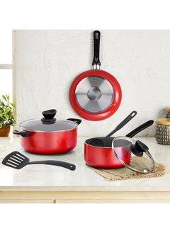KAWASHI Kawashi 7-Piece Cookware Gift Set | Ramadan Limited-Time Deals Non-Stick Aluminum Cookware Set with Casserole, Fry Pan, Sauce Pan,| Durable Scratch-Resistant Cooking Set  - Image 5