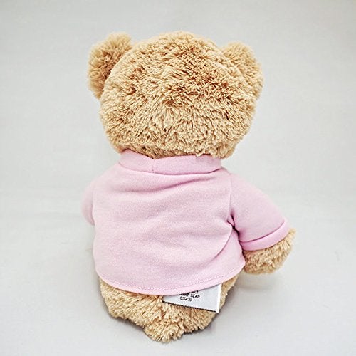 GUND It’s a Girl T-Shirt Teddy Bear Stuffed Animal Plush in Pink, 12” , Tan - Image 3