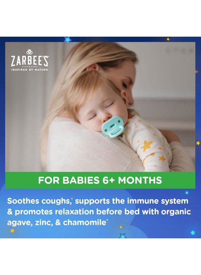 Zarbee's Baby Nighttime Cough Syrup + Immune, Baby Cough Syrup, Organic Agave + Zinc & Chamomile, No Drugs or Artificial Flavors, Natural Agave Taste, 2 fl. oz - Image 5