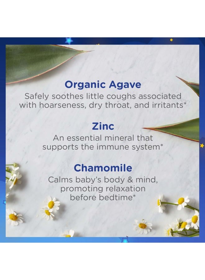 Zarbee's Baby Nighttime Cough Syrup + Immune, Baby Cough Syrup, Organic Agave + Zinc & Chamomile, No Drugs or Artificial Flavors, Natural Agave Taste, 2 fl. oz - Image 3