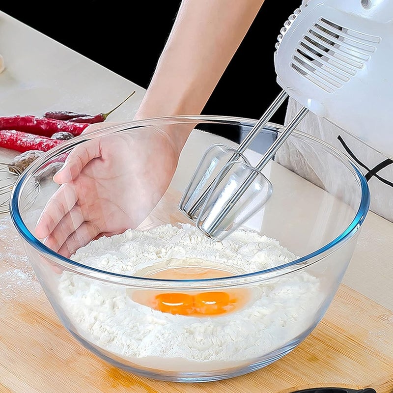 Homwin مجموعة أوعية خلط زجاجية مكونة من 3 قطع للمطبخ، للخبز، التحضير، التقديم، الطهي بسعة 1.1 كوارت، 2.5 كوارت، 4.2 كوارت، مجموعة أوعية سلطة كبيرة، مجموعة أوعية عالية البورسليكات، قابلة للتكديس، غير سامة، آمنة للاستخدام في الميكروويف، هدية رائعة - Image 4