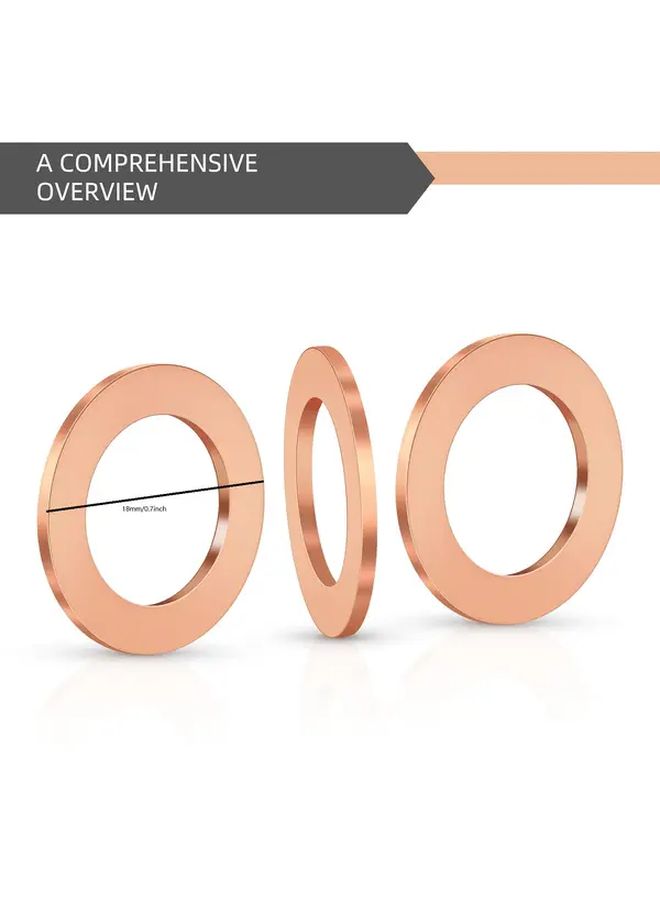 10 Pcs M12x18x1 5 Copper Seal Rings Red Brass Crushable Oil Seals Non Destroyable Anti Leak Washers For Automotive And Mechanical Applications - Image 2