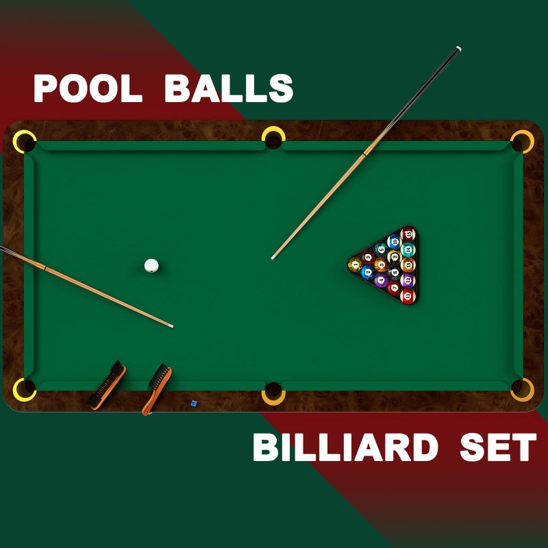 Outus 71 Pcs Pools Table Accessories Christmas Billiards Balls Gifts with Triangle Stand Pool Cue Chalks Cue Spot Sticker Brush(Dark Marble Style Balls) - Image 5