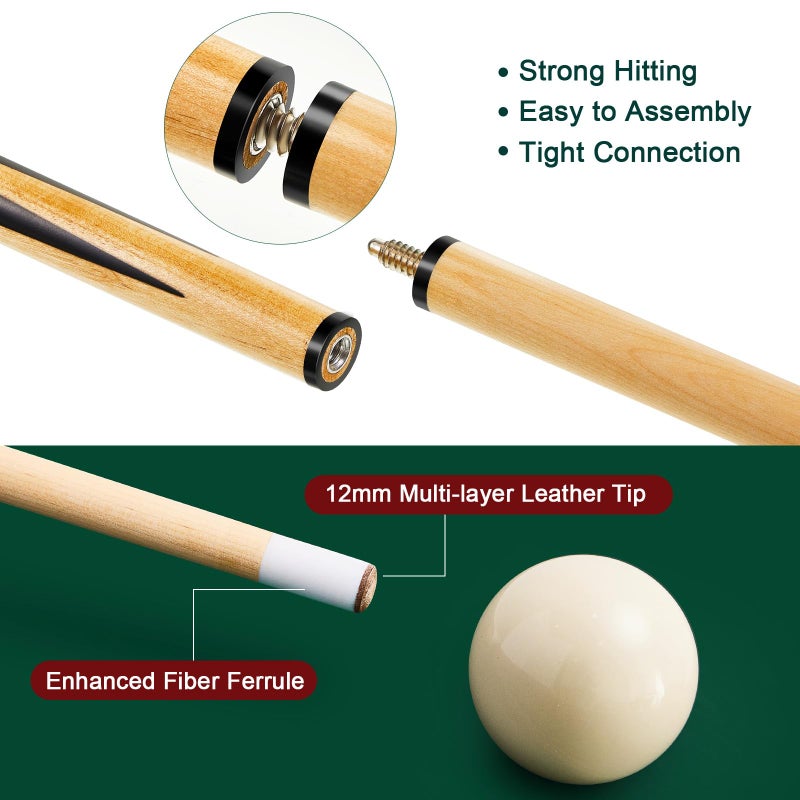 Outus 71 Pcs Pools Table Accessories Christmas Billiards Balls Gifts with Triangle Stand Pool Cue Chalks Cue Spot Sticker Brush(Dark Marble Style Balls) - Image 4