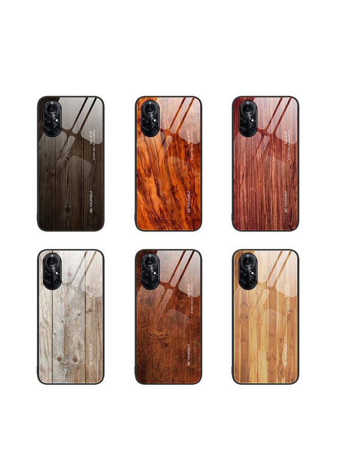 S-TOP Case For Huawei nova 8 Pro 5G Wood Grain Glass Protective Case - Image 2