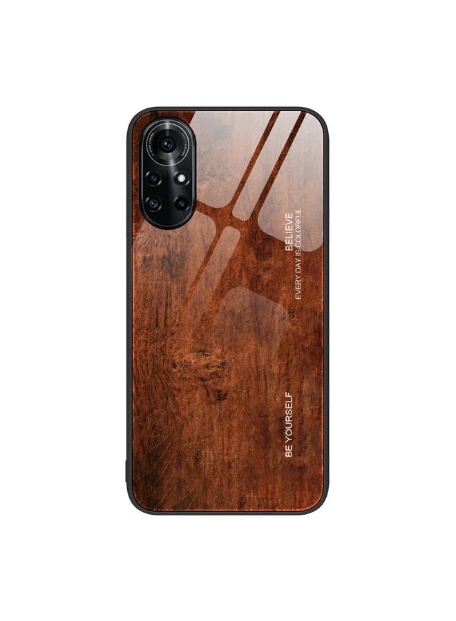 S-TOP Case For Huawei nova 8 Pro 5G Wood Grain Glass Protective Case - Image 1