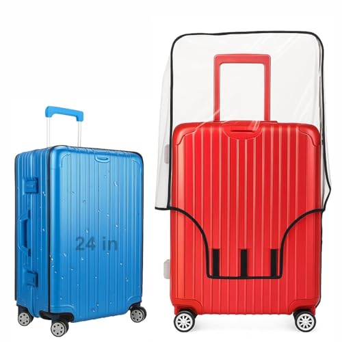 HOMIFLY Set of 1 Trolley Bag Cover/Suitcase Bag Cover/Waterproof Dustproof Luggage/Zippered Clear PVC Suitcase Covers Protectors - (24 inch) - Image 1