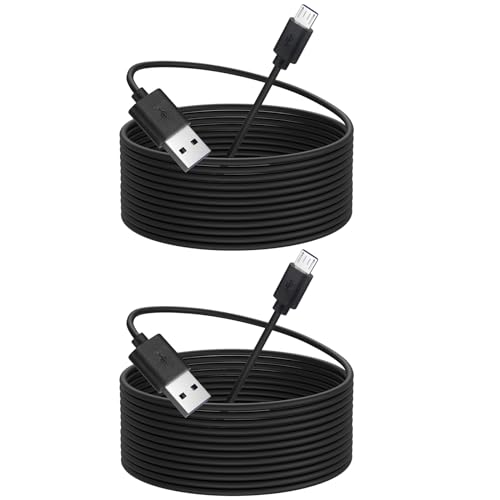 Smays 16 ft Charger Cord for PS4 Controller, Long Micro USB Cable 2-Pack - Image 1