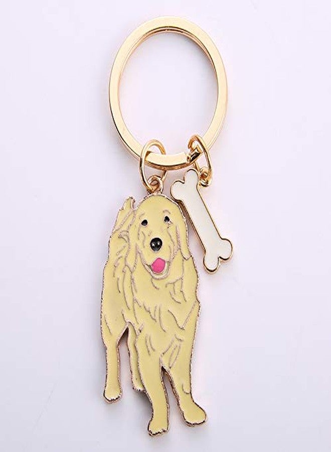 HongGun Dog ID Tag Keychain - Cute Portable Metal Key-Ring Bag Key Decor Car Keyring Corgi Keychain (Golden Retriever) - Image 2