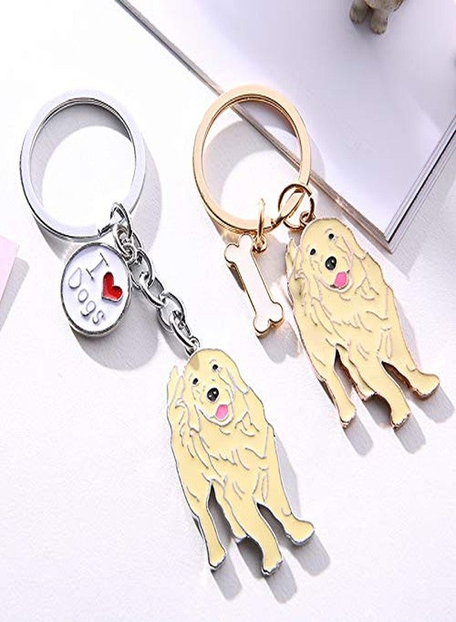 HongGun Dog ID Tag Keychain - Cute Portable Metal Key-Ring Bag Key Decor Car Keyring Corgi Keychain (Golden Retriever) - Image 4