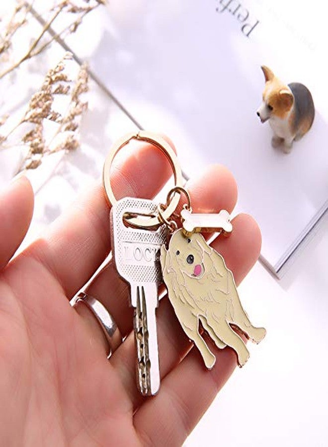 HongGun Dog ID Tag Keychain - Cute Portable Metal Key-Ring Bag Key Decor Car Keyring Corgi Keychain (Golden Retriever) - Image 3