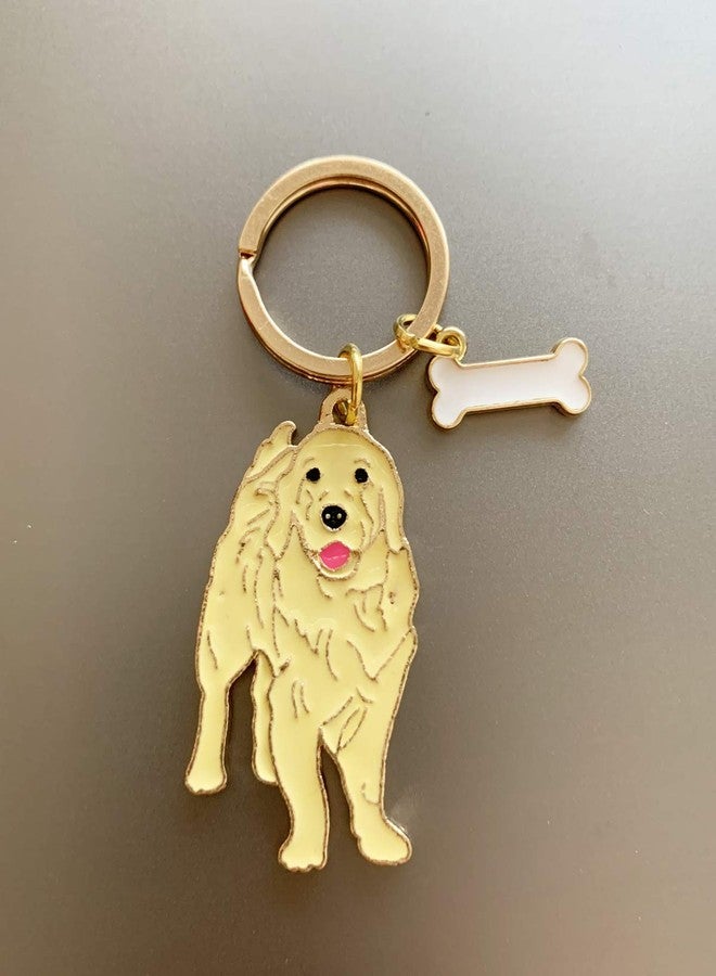 HongGun Dog ID Tag Keychain - Cute Portable Metal Key-Ring Bag Key Decor Car Keyring Corgi Keychain (Golden Retriever) - Image 5