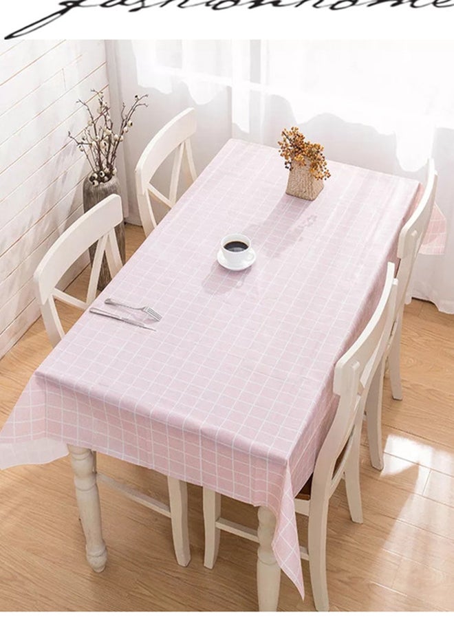 Anti-Scalding Kitchen Dinning Table Cloth Pink 137x180cm - Image 2