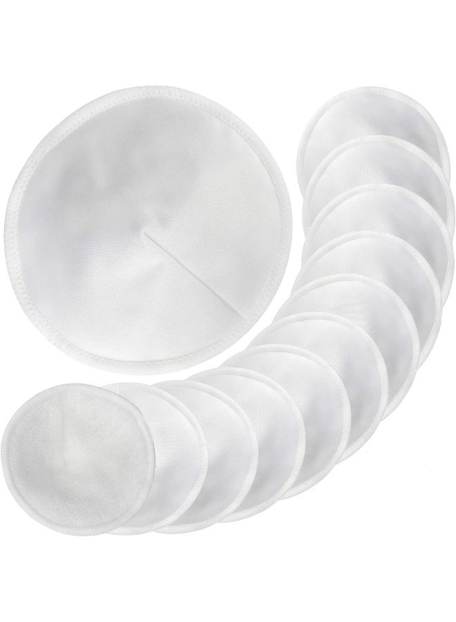 Pinowu Nursing Breast Pads with Laundry Bag (12pcs) - Contoured Breastfeeding Nipple Pad (Pastel Touch, 4.5 inch) - Image 1