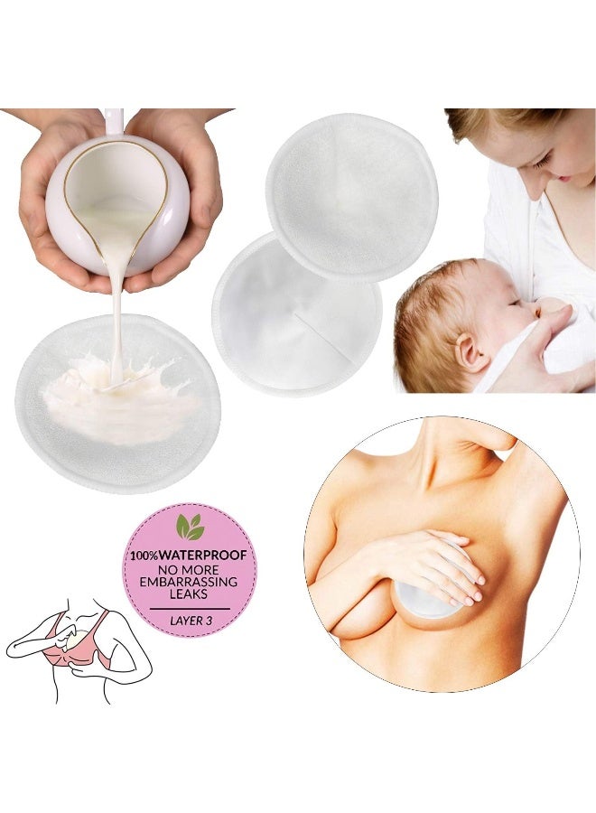 Pinowu Nursing Breast Pads with Laundry Bag (12pcs) - Contoured Breastfeeding Nipple Pad (Pastel Touch, 4.5 inch) - Image 3