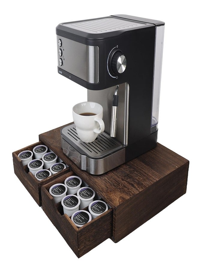 HTB K Cup Holder Compatible with K Cups,Coffee Pod Holder Holds Up 30 Cups,K Cup Organizer Storage Drawer (Wood-b) - Image 1