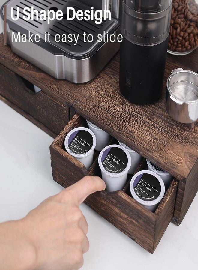 HTB K Cup Holder Compatible with K Cups,Coffee Pod Holder Holds Up 30 Cups,K Cup Organizer Storage Drawer (Wood-b) - Image 4