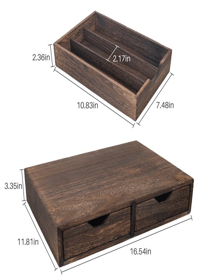 HTB K Cup Holder Compatible with K Cups,Coffee Pod Holder Holds Up 30 Cups,K Cup Organizer Storage Drawer (Wood-b) - Image 2