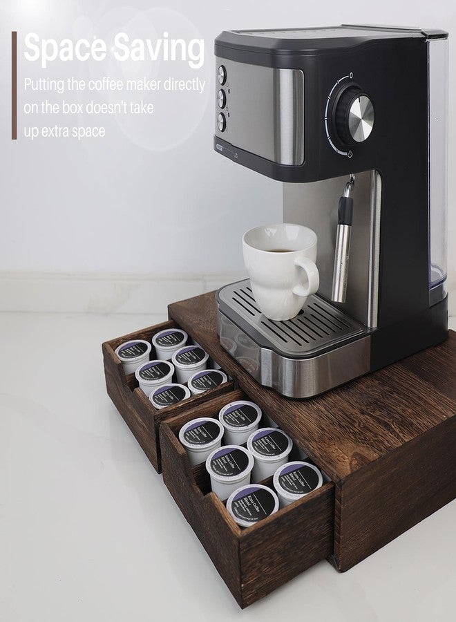 HTB K Cup Holder Compatible with K Cups,Coffee Pod Holder Holds Up 30 Cups,K Cup Organizer Storage Drawer (Wood-b) - Image 5