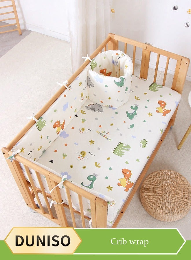 DUNISO Baby Crib Bumper Breathable, anti collision crib cushion, rectangular crib protective pad, can be spliced and bent, four season universal，suitable for boys and girls, 180 * 28cm - Image 1
