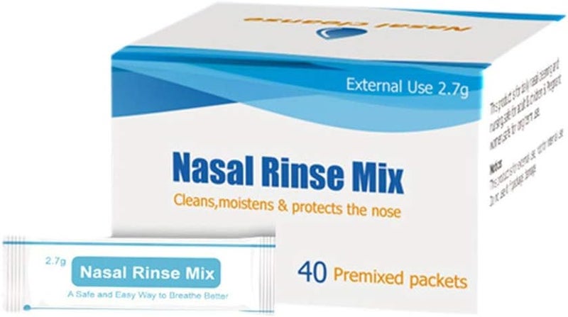 ويوبلز غسول أنفي ملحي لتخفيف التهاب الأنف التحسسي، واقي لتجويف الأنف، 40 قطعة، مناسب للبالغين من الرجال والنساء والأطفال، منظف أنف 300 مل - Image 1