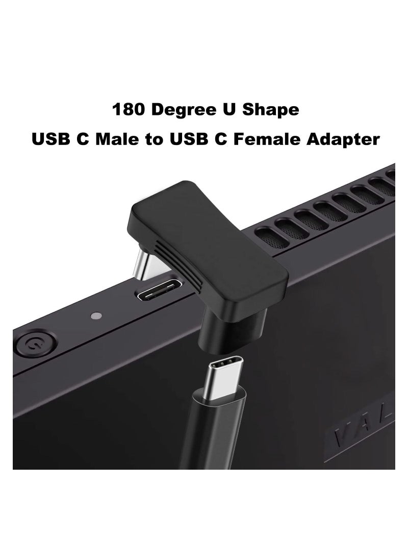 KASTWAVE 2 Pcs 180 Degree Angle USB C Adapter , 180° U Shape USB-C Male to USB-C Female 10Gbps PD 100W Adapter Compatible with Steam Deck, Switch, Laptop, Tablet, Phone - Image 4