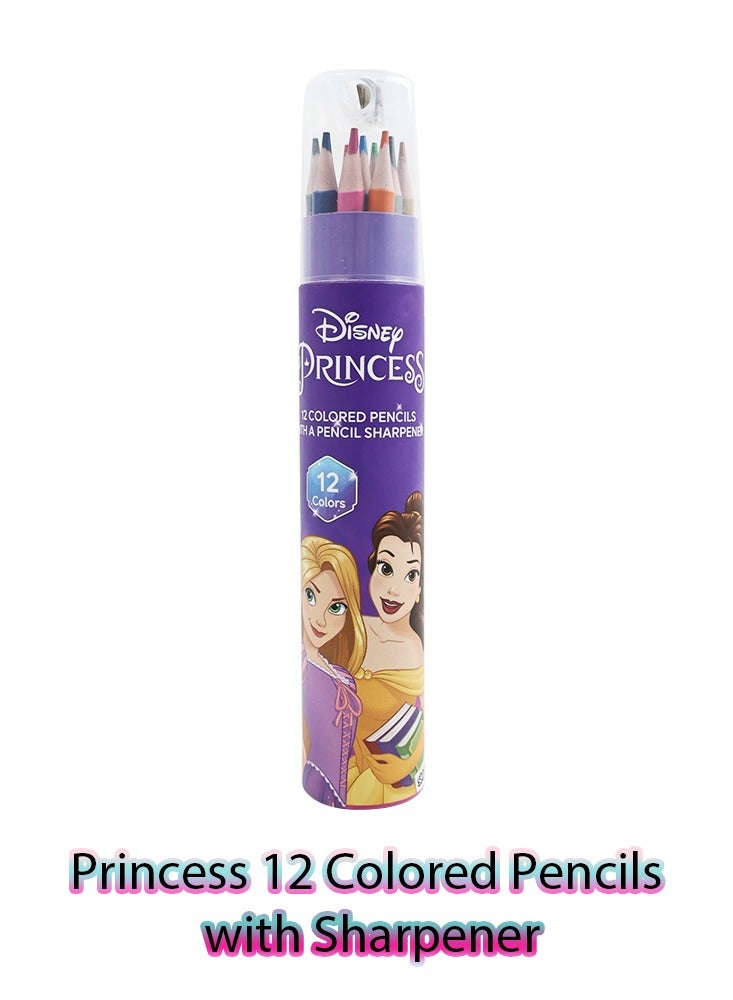 SKOODLE SKOODLE Colored Pencils & Markers Set, 12 Pencils with Sharpener, Spider-Man & Princess - Image 5