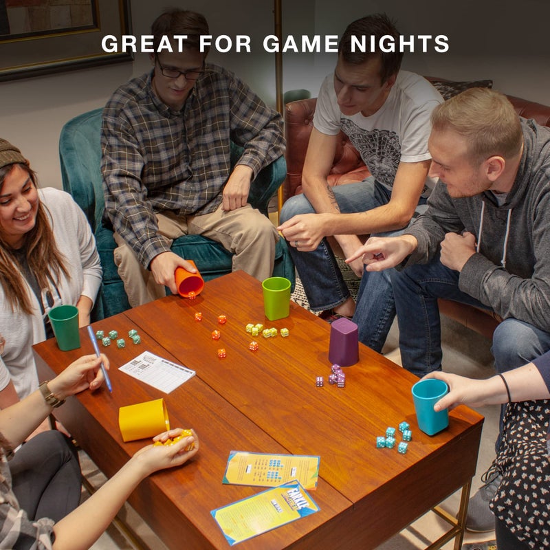 Brybelly Farkle with Friends - 2-6 Player Dice Game for Family Game Night - Includes 6 Dice Cups, 36 Dice, Scorecards, and Instructions - Image 4