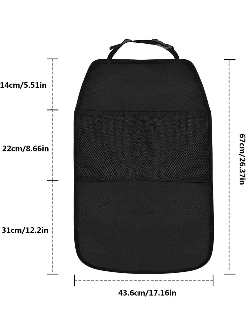 Halamine 2 Packs Car Seat Kick Mats, Anti-Dirty Car Back Seat for Kids with Adjustable Strap, Car Seat Protector Cover with 2 Mesh Pockets for Protection of Your Car from Stain, Mud - Image 5