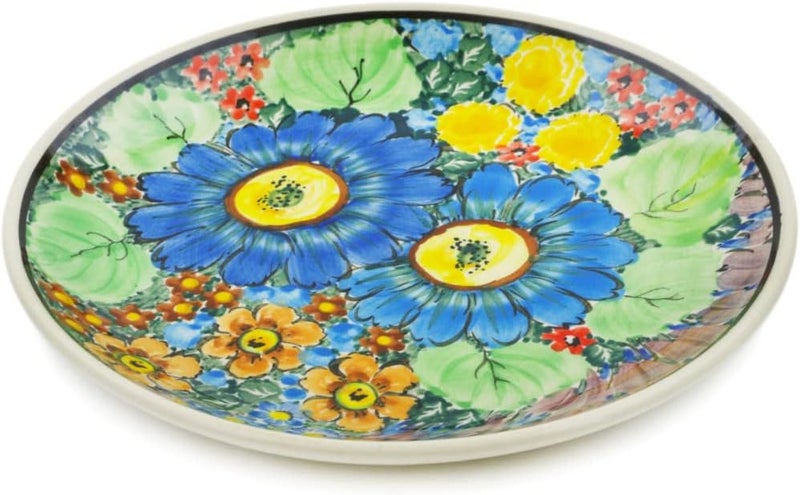 Polmedia Polish Pottery Polish Pottery Dessert Plate made by Ceramika Artystyczna L61 Magnificent Garden Theme Signature UNIKAT  Certificate of Authenticity  - Image 2