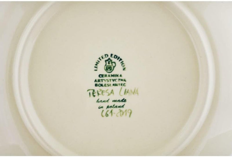 Polmedia Polish Pottery Polish Pottery Dessert Plate made by Ceramika Artystyczna L61 Magnificent Garden Theme Signature UNIKAT  Certificate of Authenticity  - Image 4