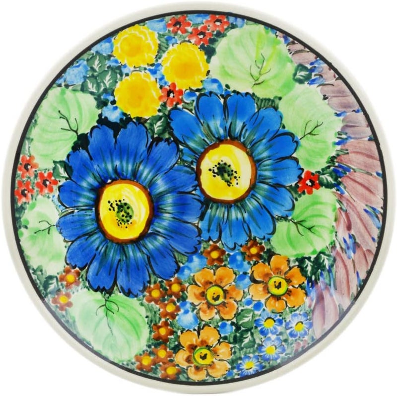 Polmedia Polish Pottery Polish Pottery Dessert Plate made by Ceramika Artystyczna L61 Magnificent Garden Theme Signature UNIKAT  Certificate of Authenticity  - Image 1