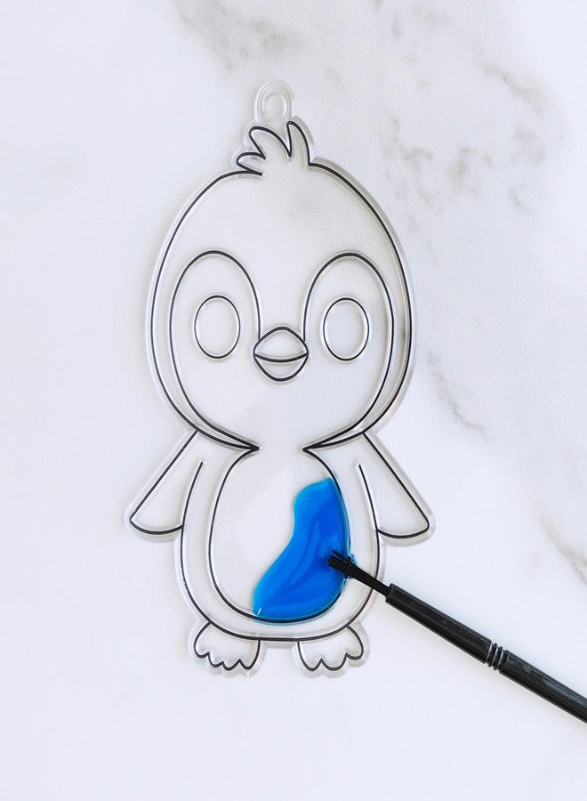 Winlyn 33 Sets Winter Polar Animal Suncatchers Ornaments Decorations DIY Window Paint Art Suncatchers Winter Craft Kits Winter Sun Catchers for Kids Christmas Holiday Classroom Activities Art Project - Image 5